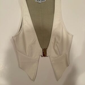 I.AM.GIA White Zip Crop Top